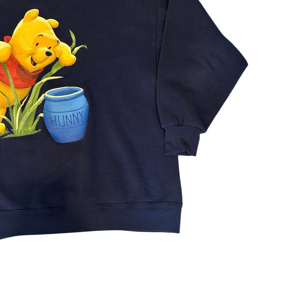 Vintage 90s Y2K Disney Pooh Navy Crewneck Sweatshirt Cottagecore Graphic XL - Picture 11 of 16